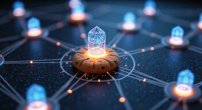 Illustration of essential website cookies ensuring site functionality