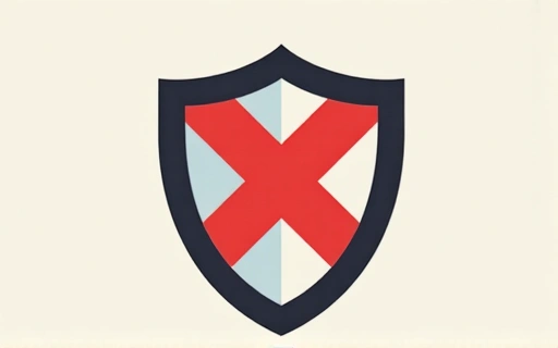 A shield icon with a cross mark, symbolizing a disclaimer or warning