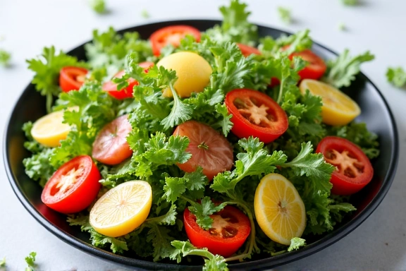 Fresh vibrant salad with various ingredients