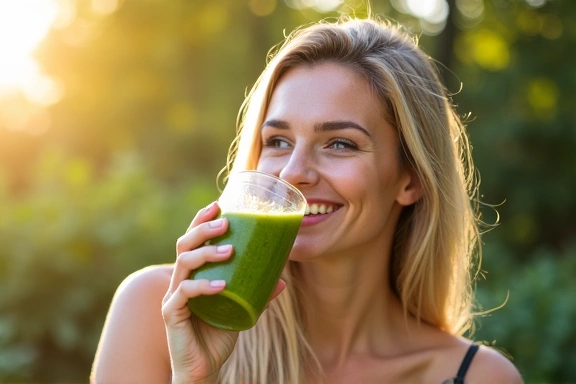 Someone enjoying a healthy smoothie outdoors